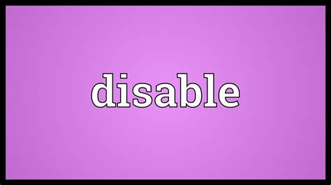 disable meaning in spanish