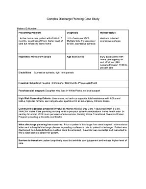 discharge planning case study example
