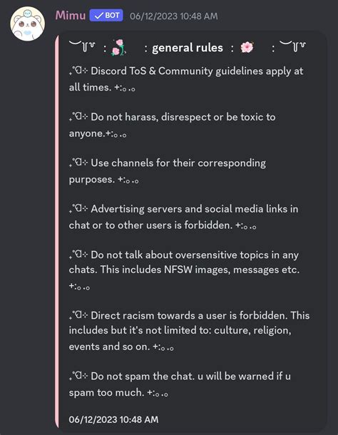 discord server rules list copy paste