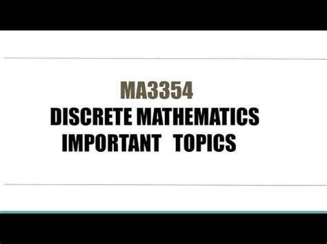 discrete mathematics important topics