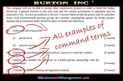discuss ib command term example
