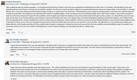 discussion board post reply examples