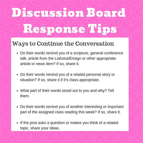 discussion board response examples
