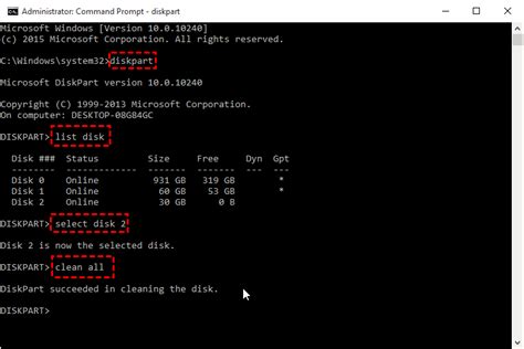 diskpart clean all command