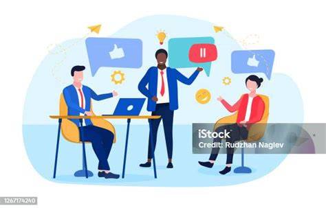 Orang-orang berdiskusi tentang bisnis