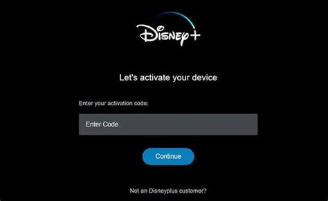 disney plus add device code