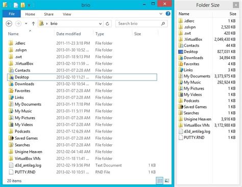 display folder size in windows 10