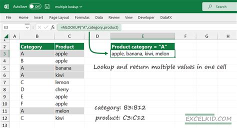 display multiple cell values in one cell