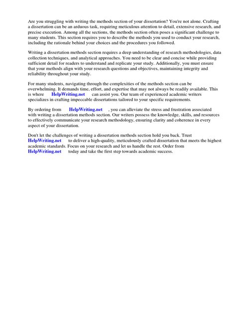 dissertation methods section example