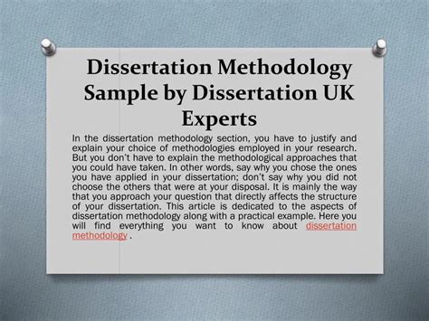 dissertation presentation examples uk