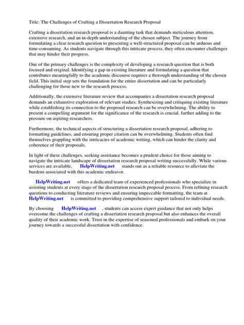 dissertation research proposal help
