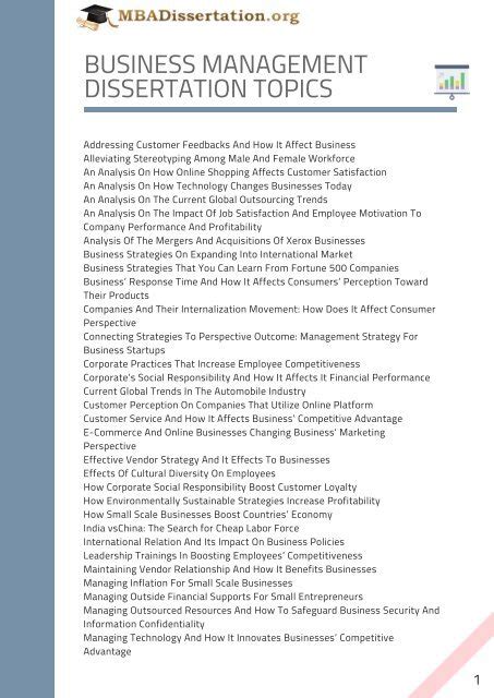 dissertation topics business administration