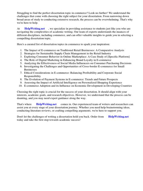 dissertation topics in commerce pdf