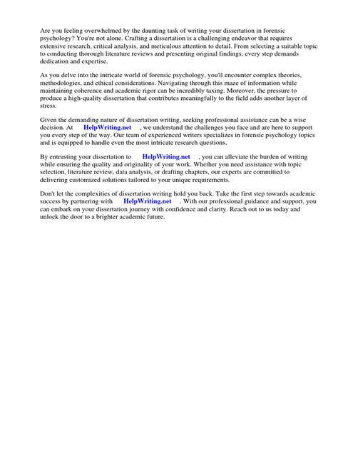 dissertation topics in forensic psychology