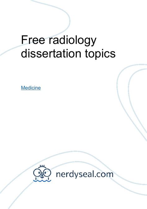 dissertation topics in radiology