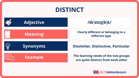 distinct meaning in english with example