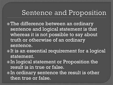 distinguish between sentence and proposition in logic