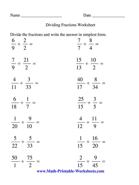 dividing negative fractions worksheet pdf