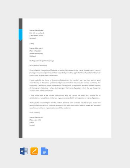 division change request letter format
