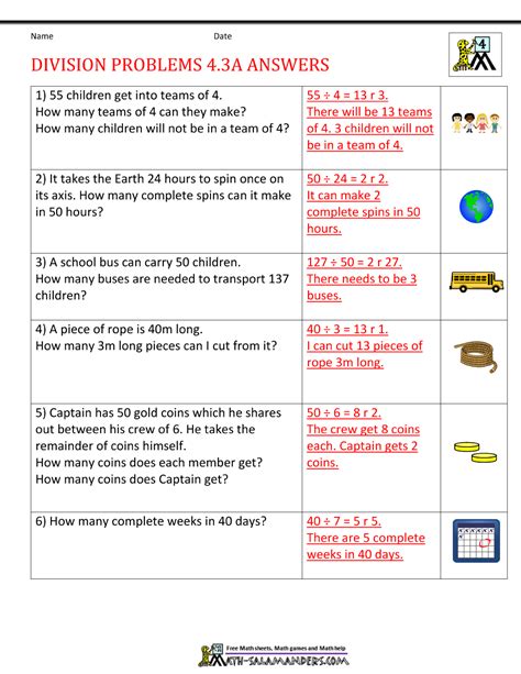 division word problems with answers