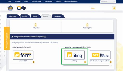 djp online efiling