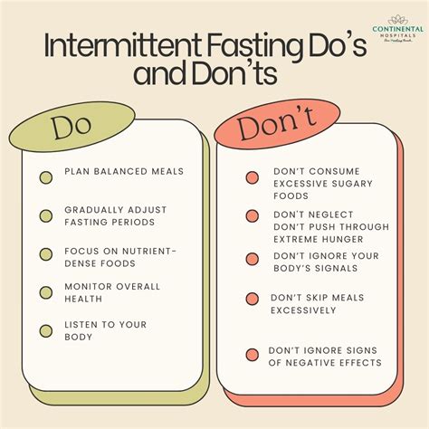 do's and don'ts in intermittent fasting