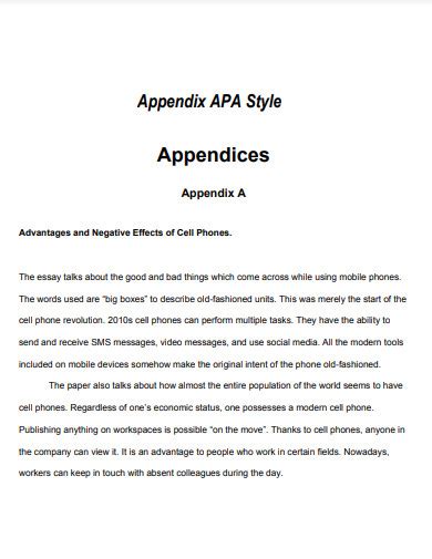 do i need an appendix in my dissertation