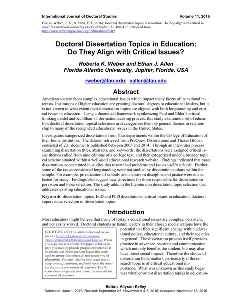 doctor of education dissertation topics