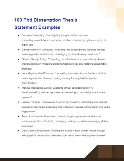 doctoral thesis statement examples