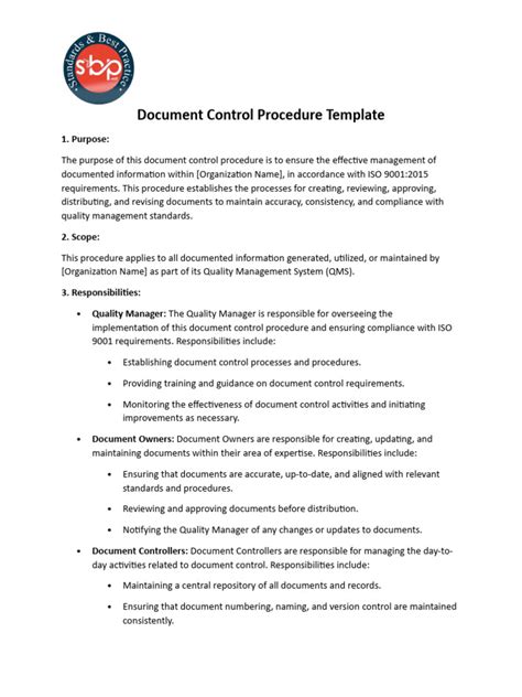 document control procedure in construction project example pdf