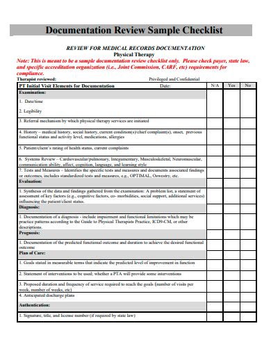 document review checklist example
