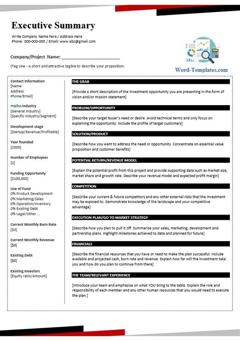 document summary template