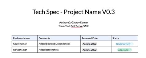 document version example