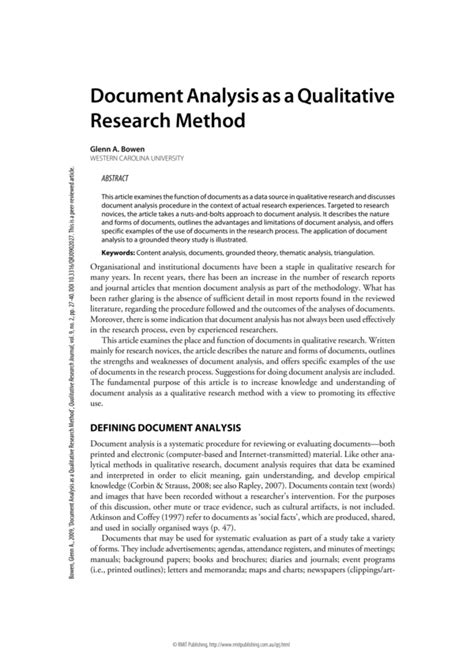 documentary analysis example pdf