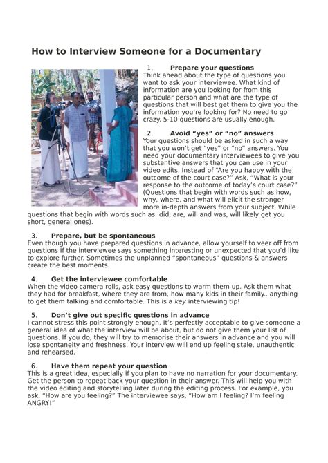 documentary interview example