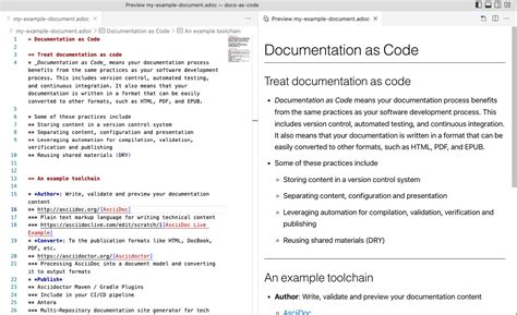documentation code example