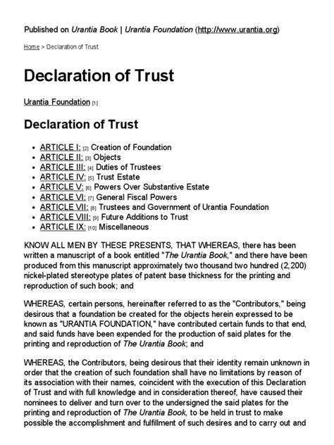 does a declaration of trust need to be notarized
