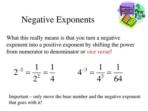 does a negative exponent become positive
