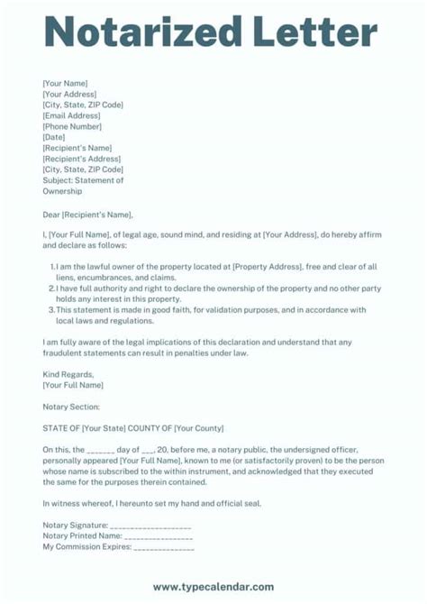 does a written statement need to be notarized