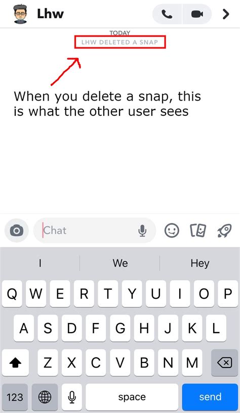 does deleting a message on snap send a notification