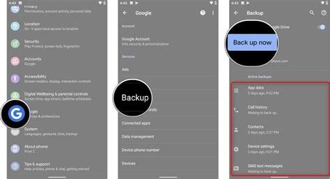 does google backup text messages