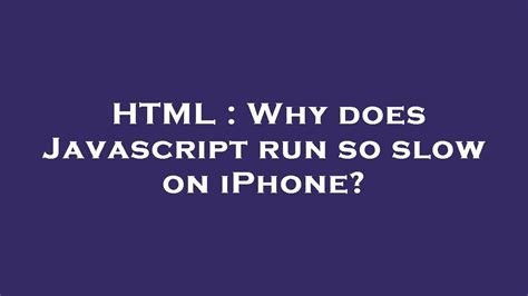 does javascript run on iphone