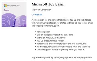 does microsoft 365 basic include onenote