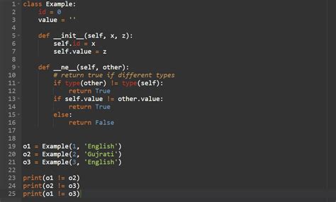 does not equal to python