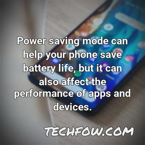 does power saving mode affect performance