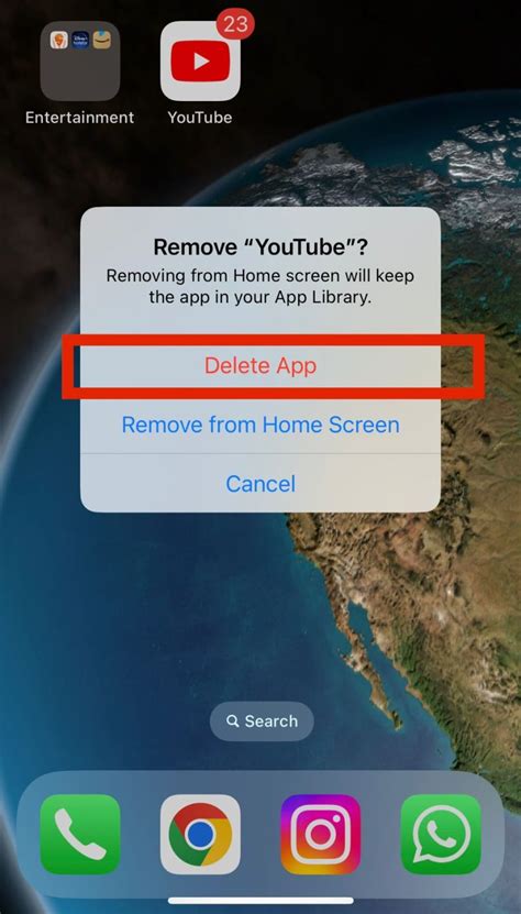 does removing app from home screen save storage