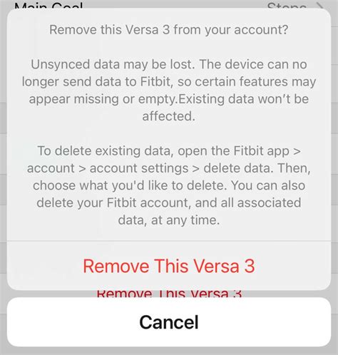 does removing fitbit delete data