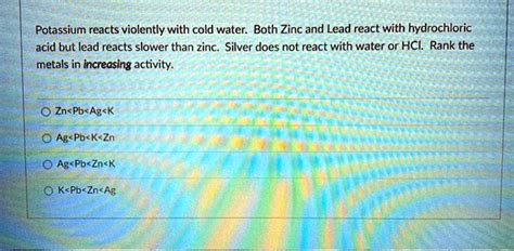does silver react with cold water