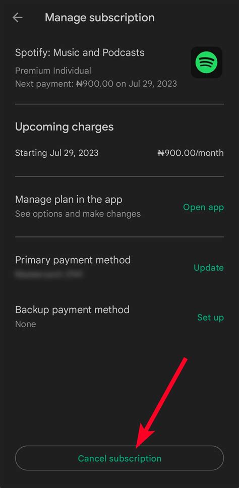 does spotify charge you to change payment method
