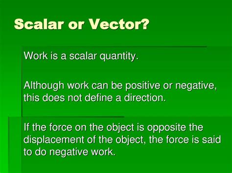 does work scalar or vector